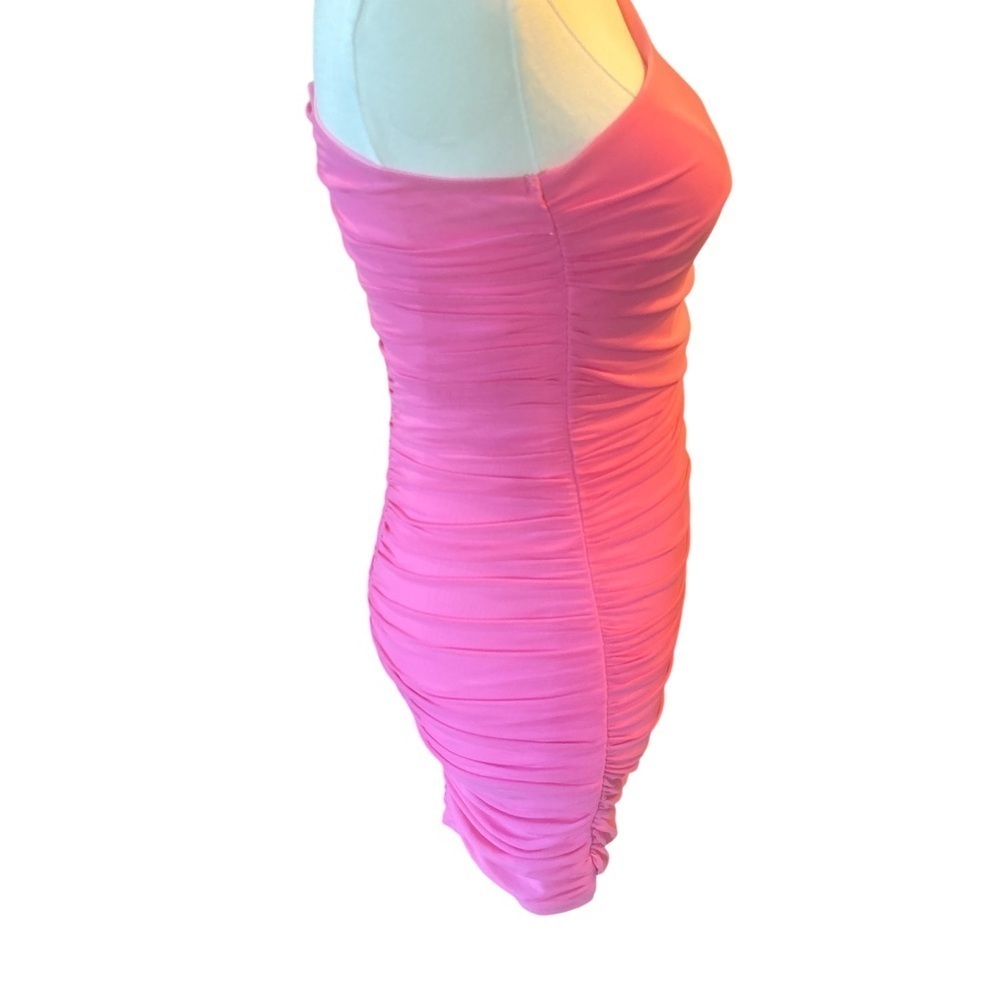 NWT Hello Molly Pink One Shoulder Mini Dress XS Barbiecore - Picture 3 of 6